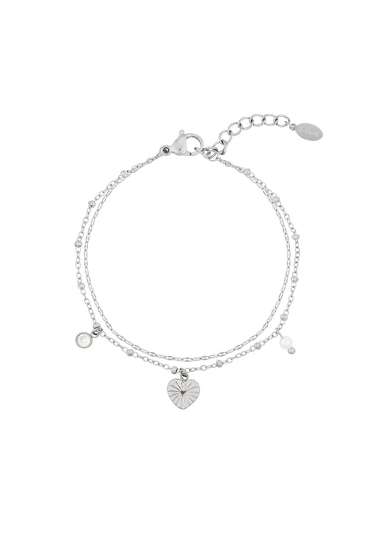 Love Love Love Armband - Silberfarben