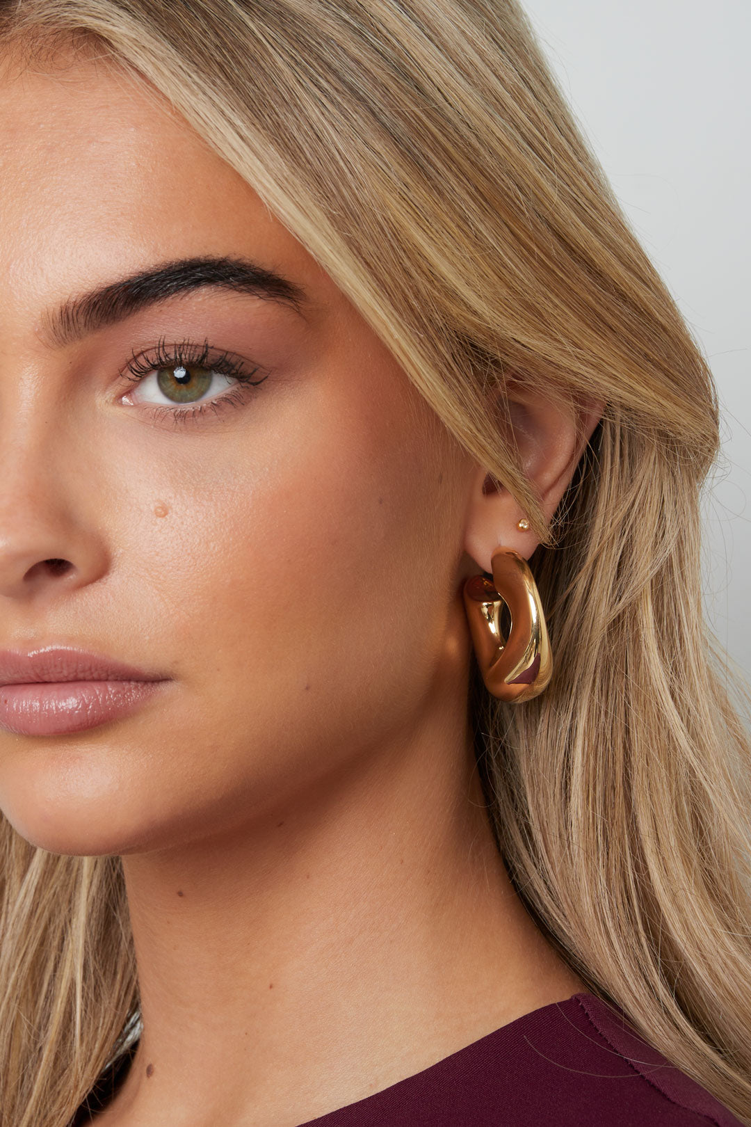 Edelstahl Creolen Kreis Casual Daily Simple Serie Damenschmuck