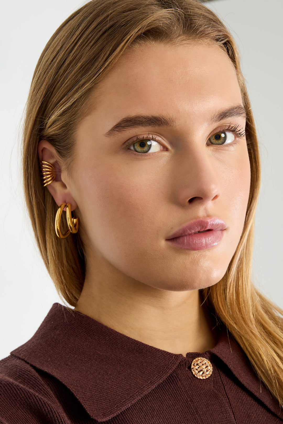 Edelstahl-Ohrmanschetten, Linien, Casual Daily Simple Series, Damenschmuck