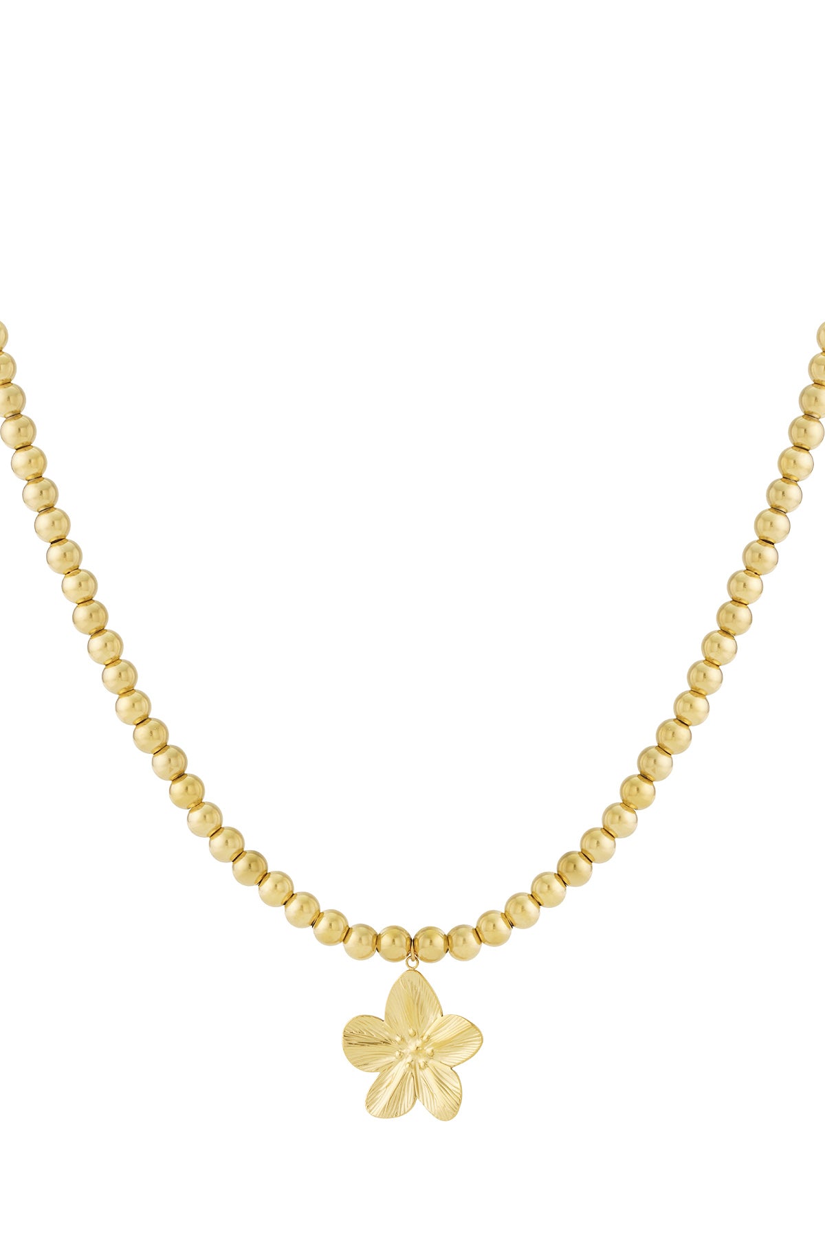 8mm Hohlperlenkette mit einer Blume