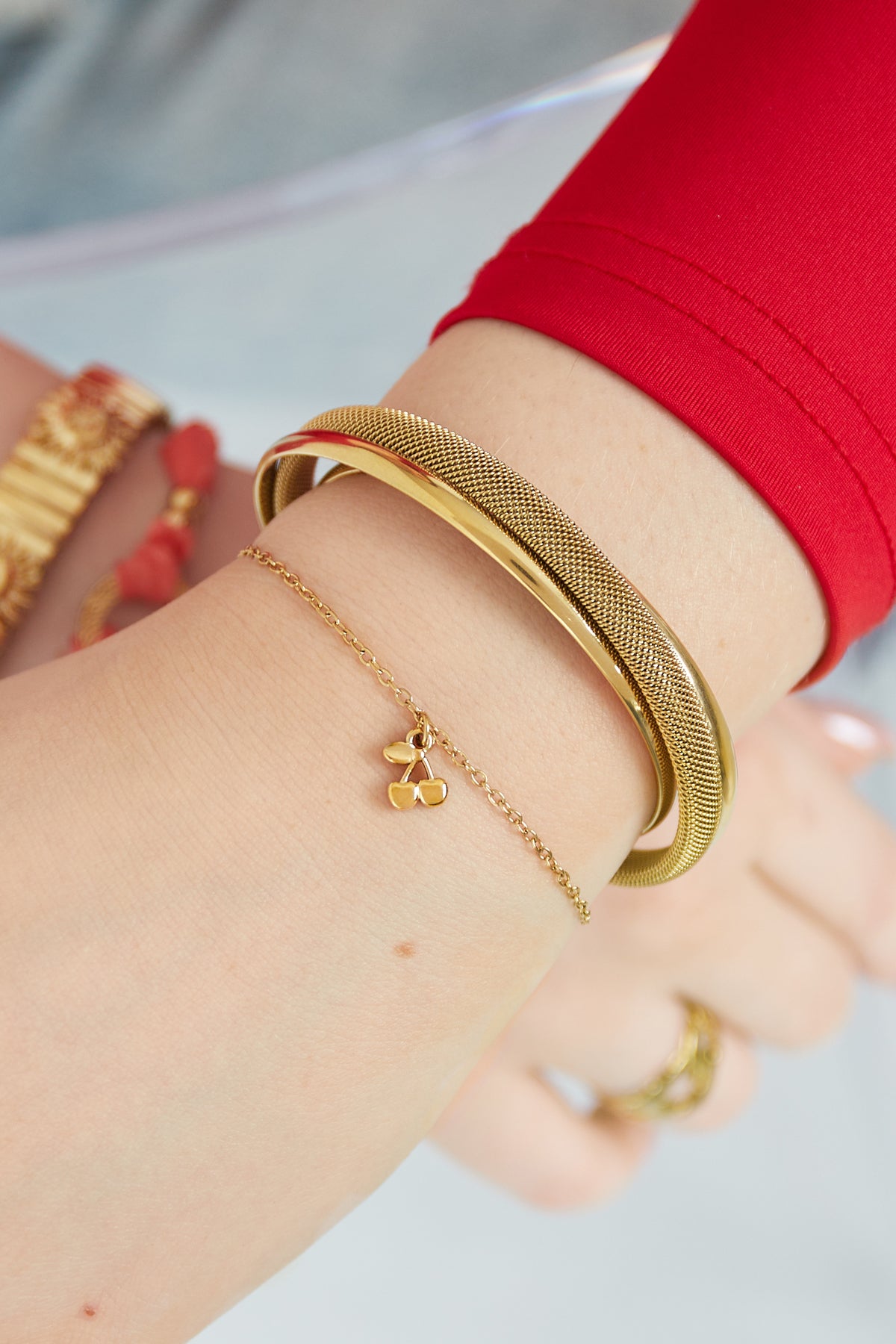 Kirscharmband - Goldfarben