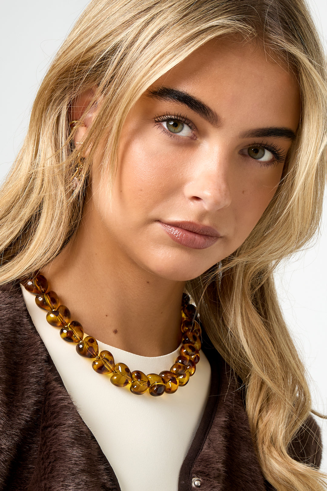 Acrylperlen-Halsketten mit Leopardenmuster, Retro-Stil, für den täglichen Gebrauch, klassische Serie, Damenschmuck