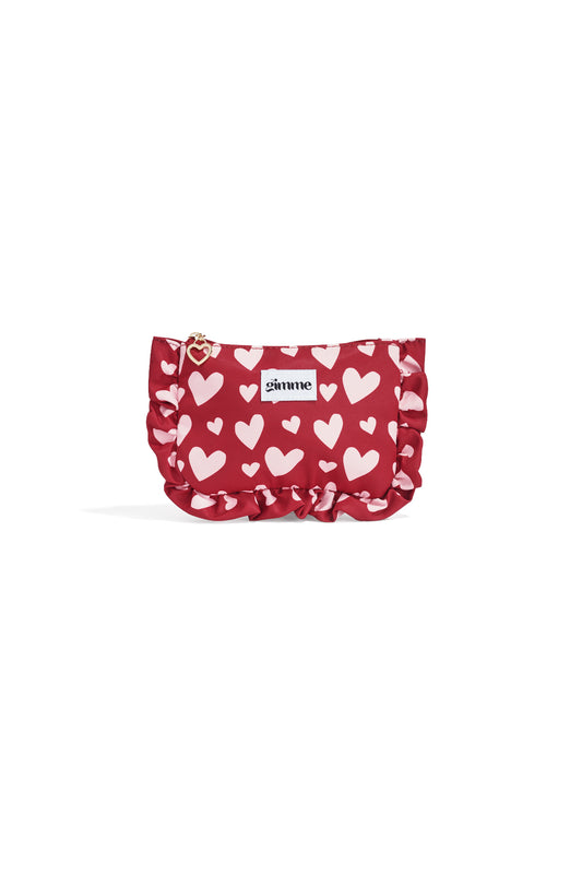 Kosmetiktasche mit Herzmotiv, lässig, aus Polyester, Valentinstag-Accessoires