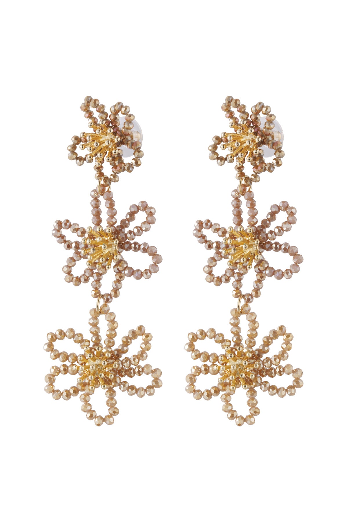 Blumen-Party-Statement-Ohrringe – Orange/Lila