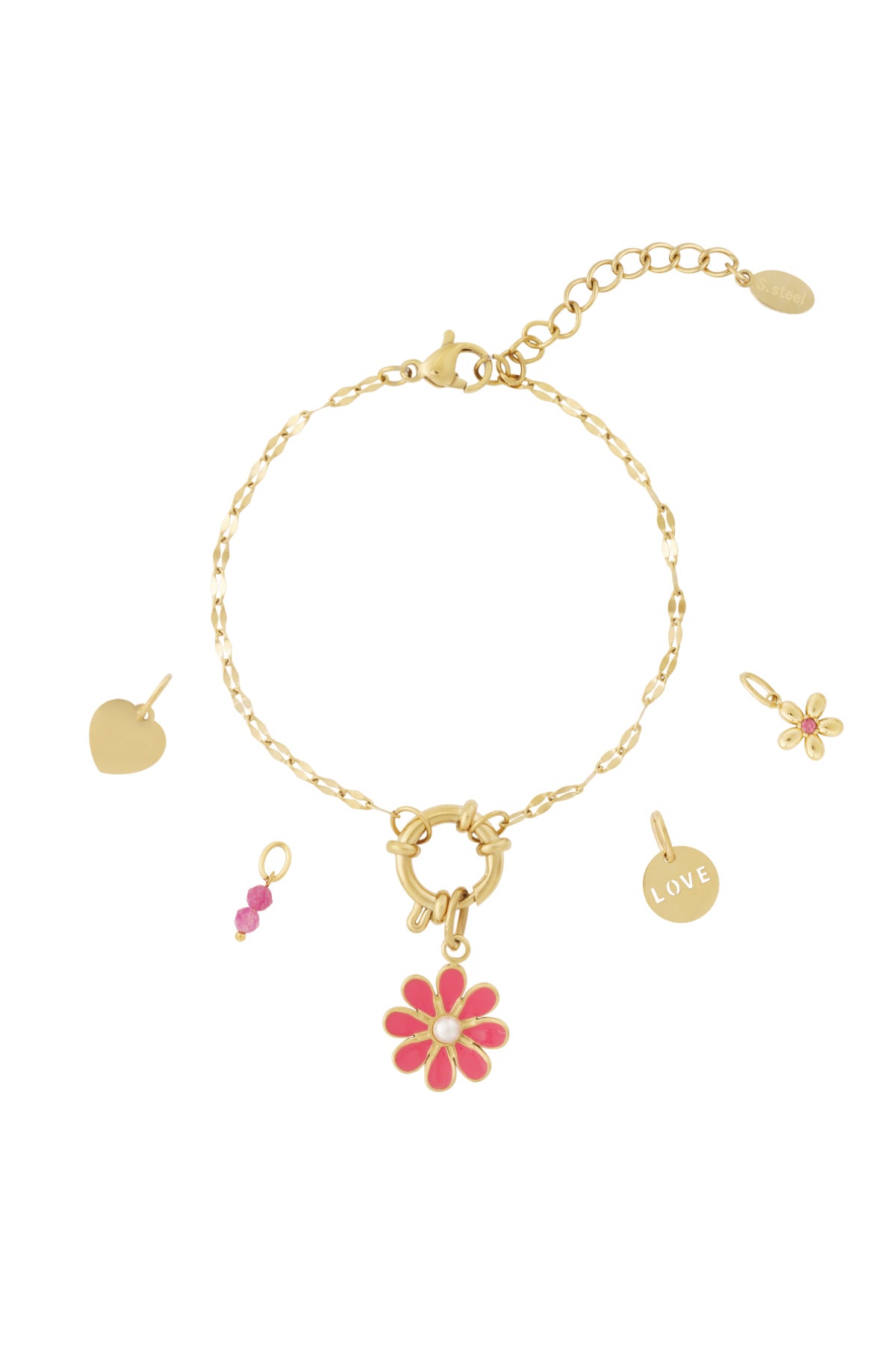 DIY-Armband mit roten Blumen