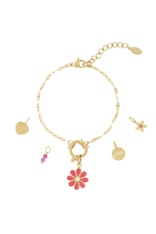 DIY-Armband mit roten Blumen