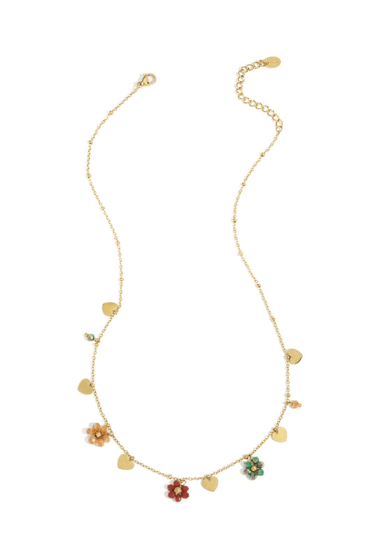 Edelstahl Anhänger Halsketten Blume Casual Täglich Einfache Serie Damen Schmuck