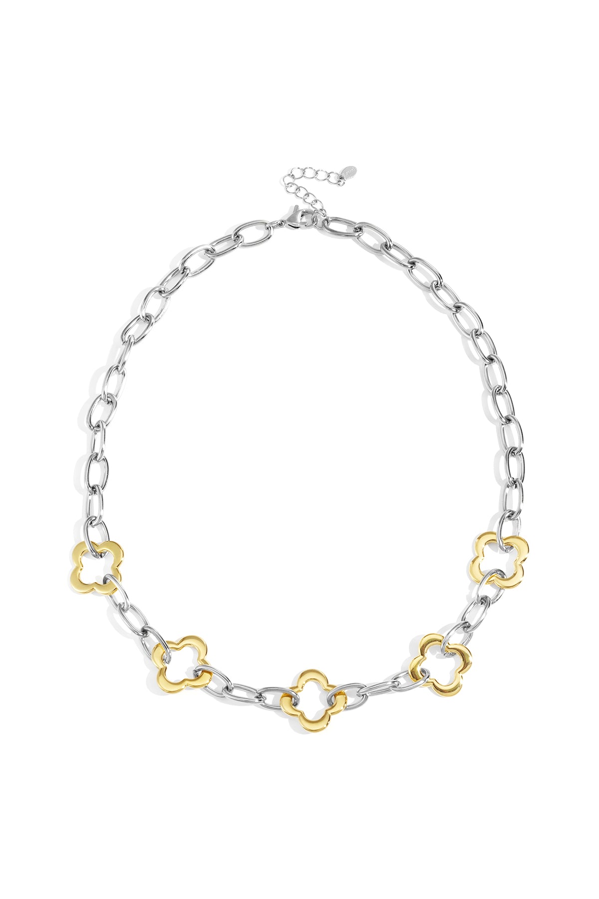 Edelstahl Kette Halsketten Kleeblatt Casual Täglich Einfache Serie frauen schmuck