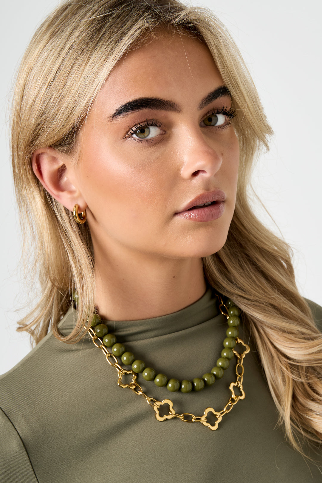 Edelstahl Kette Halsketten Kleeblatt Casual Täglich Einfache Serie frauen schmuck