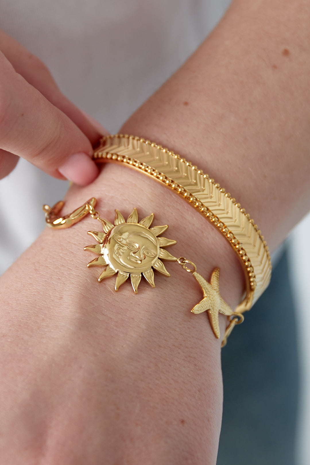 Sonne Mond Stern Halskette