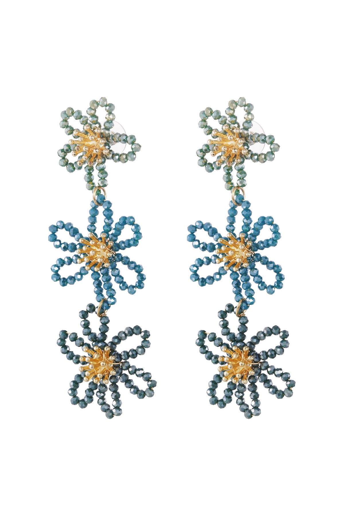 Blumen-Party-Statement-Ohrringe – Orange/Lila