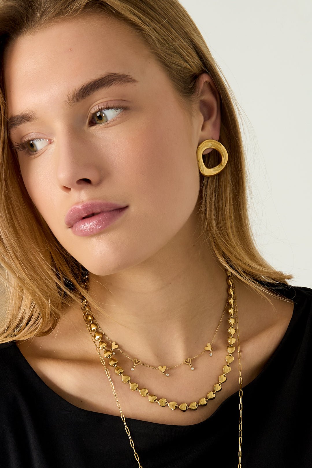 Edelstahl Kette Halsketten Herz Casual Täglich Einfache Serie frauen schmuck